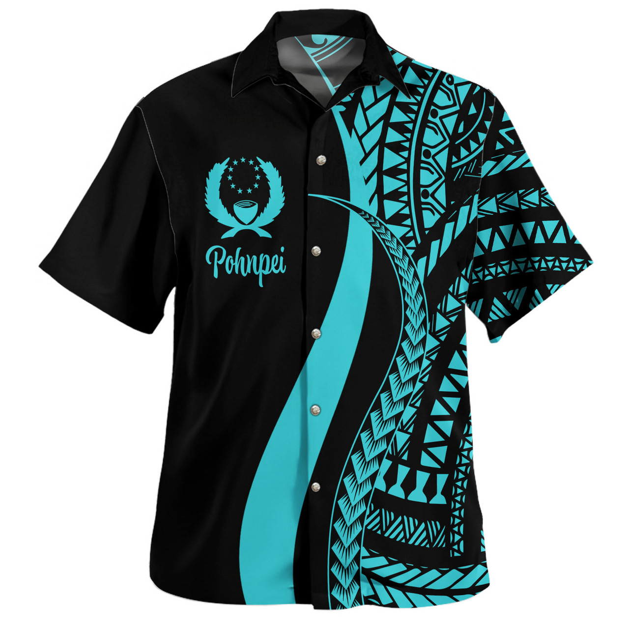 Pohnpei Custom Personalised Hawaiian Shirt Micronesian Tentacle Tribal Pattern