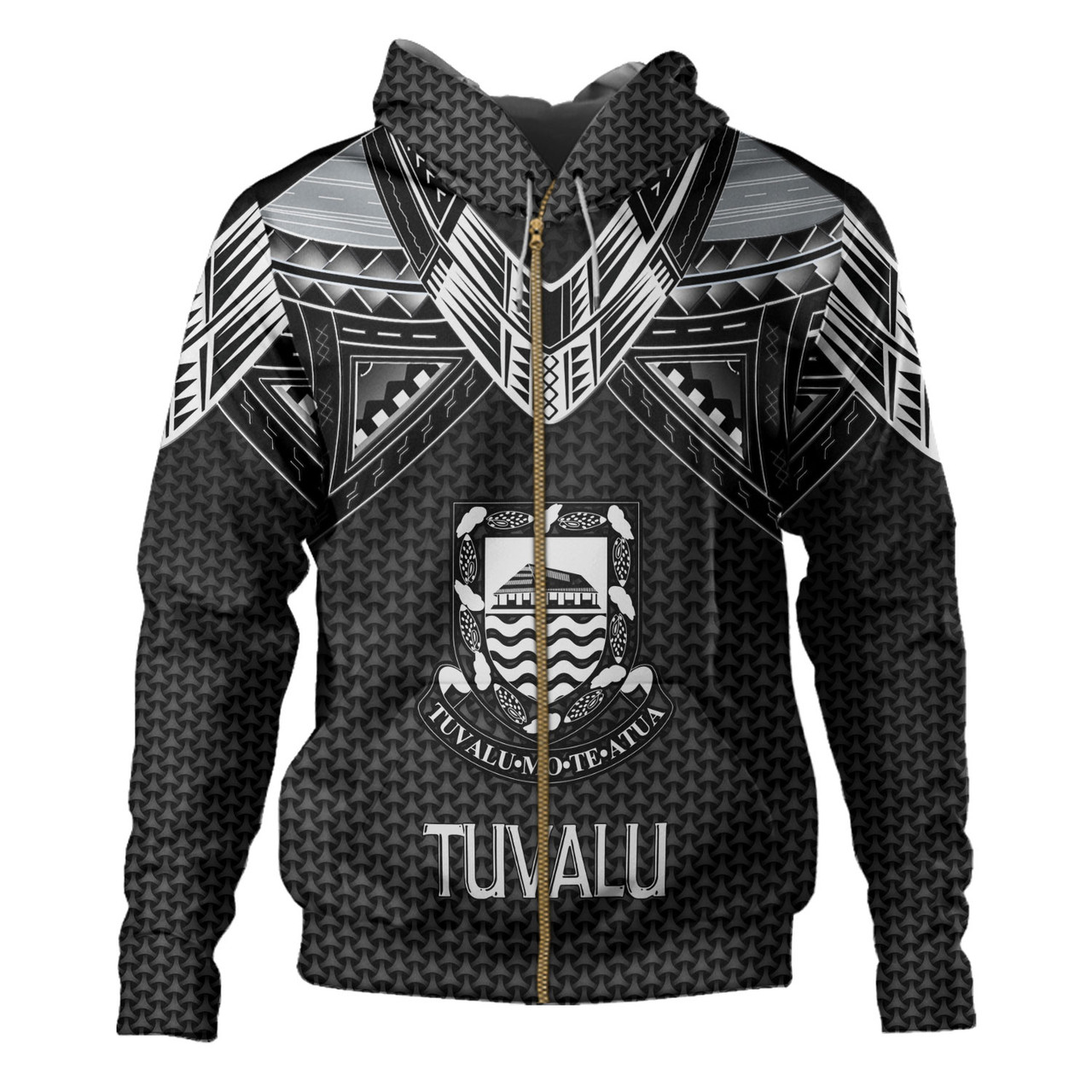 Tuvalu Custom Personalised Hoodie Tribal Sun Traditional Patterns