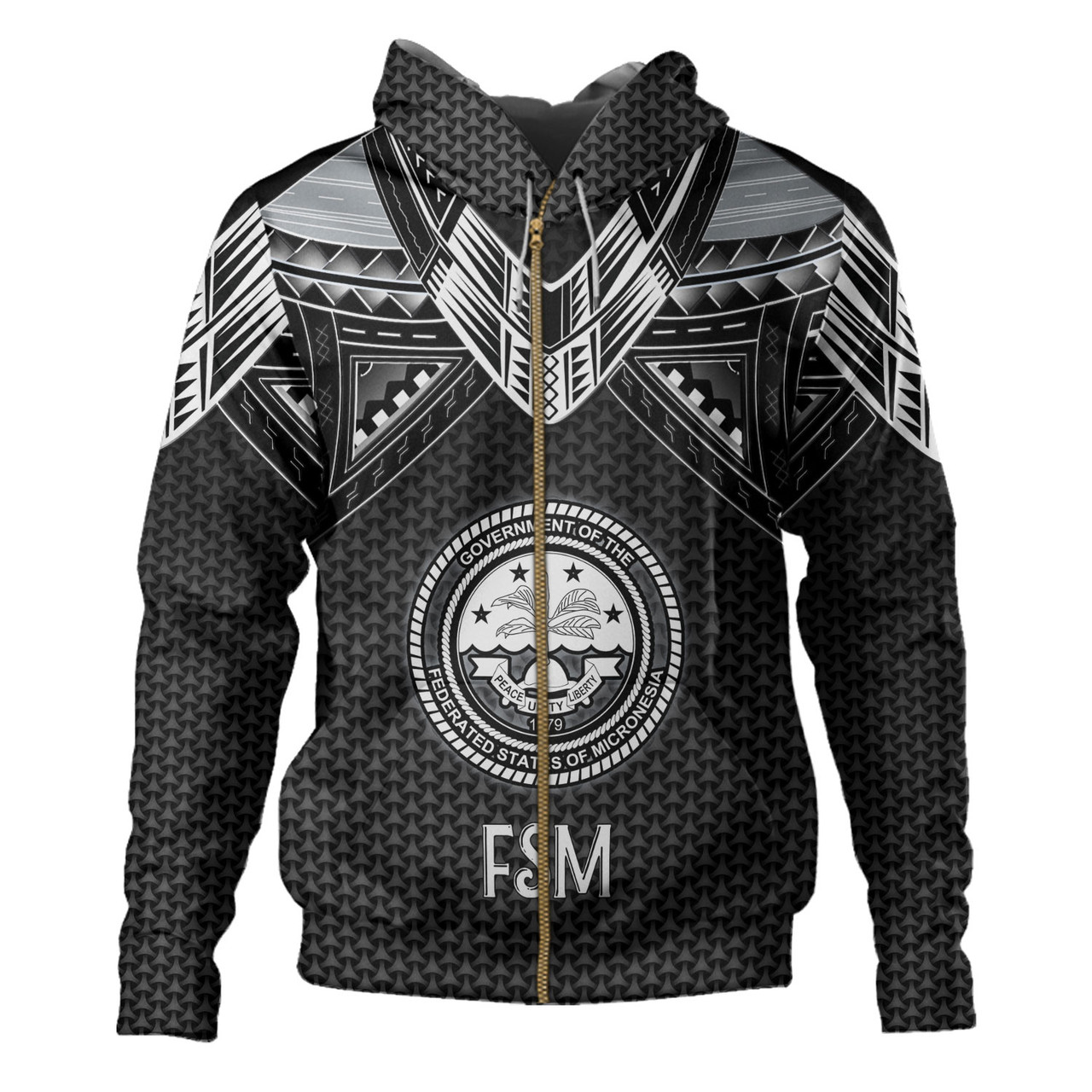 Federated States Of Micronesia Custom Personalised Hoodie Tribal Sun Traditional Patterns