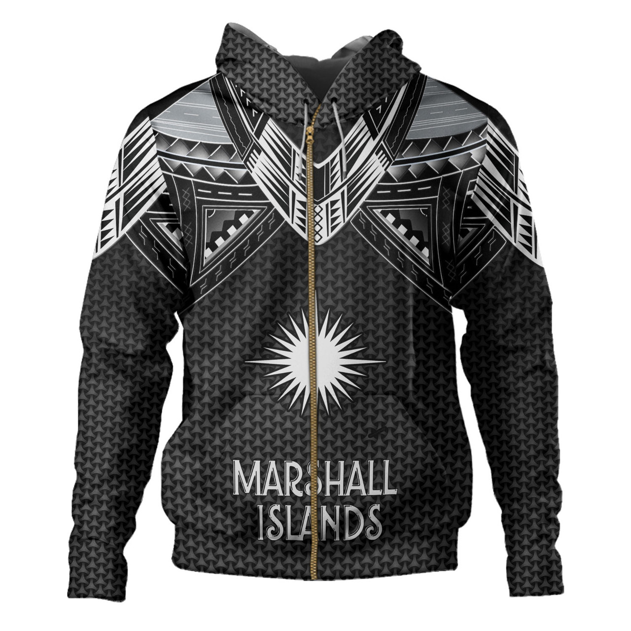 Marshall Islands Custom Personalised Hoodie Tribal Sun Traditional Patterns