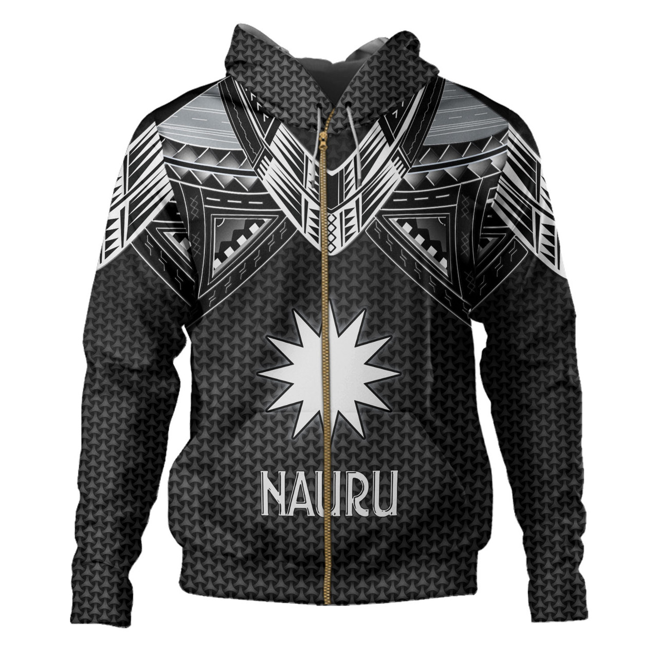 Nauru Custom Personalised Hoodie Tribal Sun Traditional Patterns