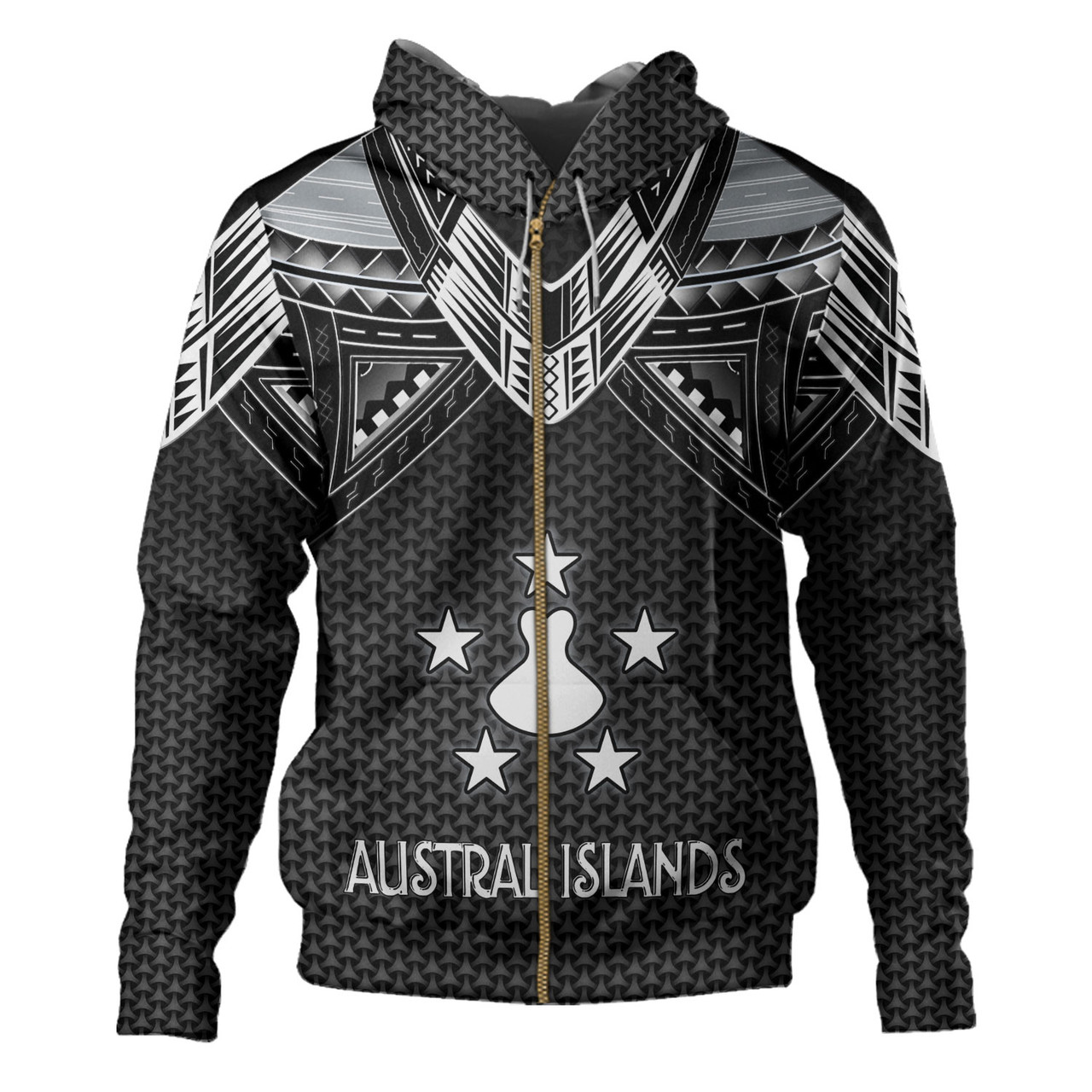 Austral Islands Custom Personalised Hoodie Tribal Sun Traditional Patterns