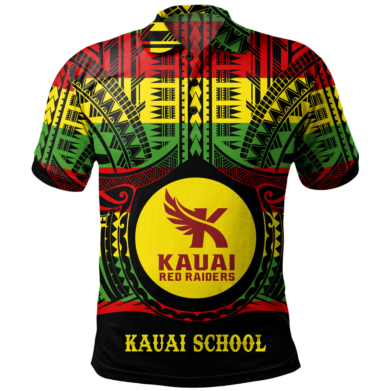 Hawaii Polo Shirt Kauai High School Reggae Color Polynesian