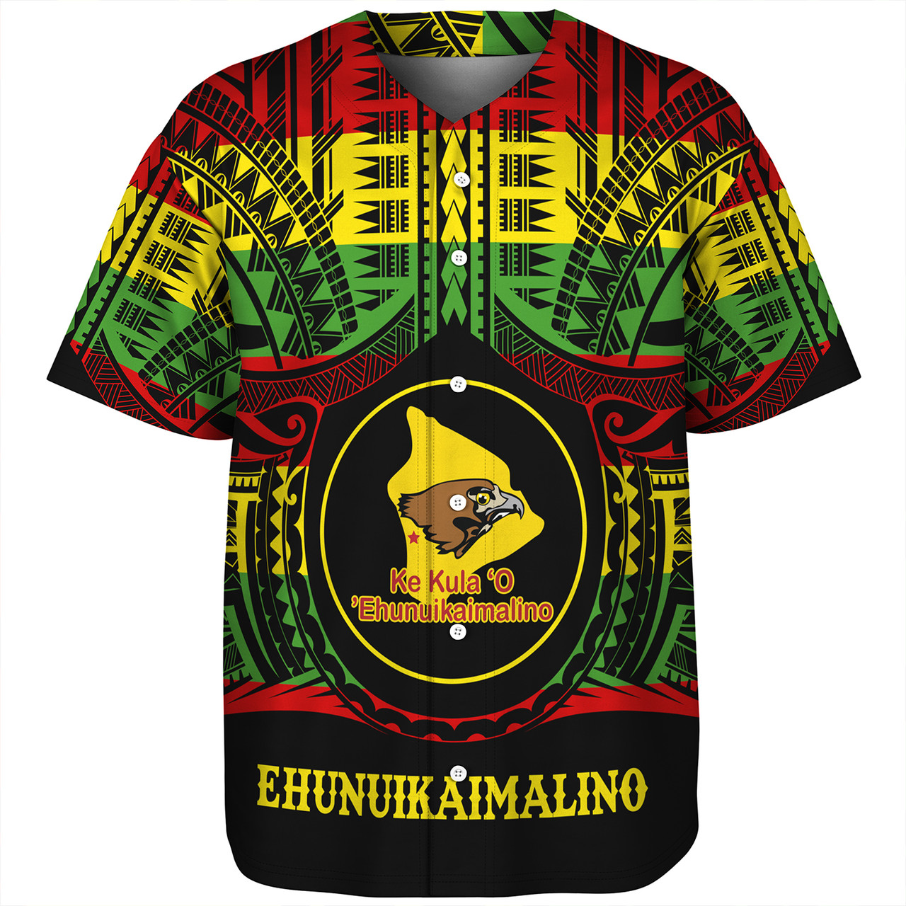 Hawaii Baseball Shirt Ke Kula o Ehunuikaimalino Reggae Color Polynesian