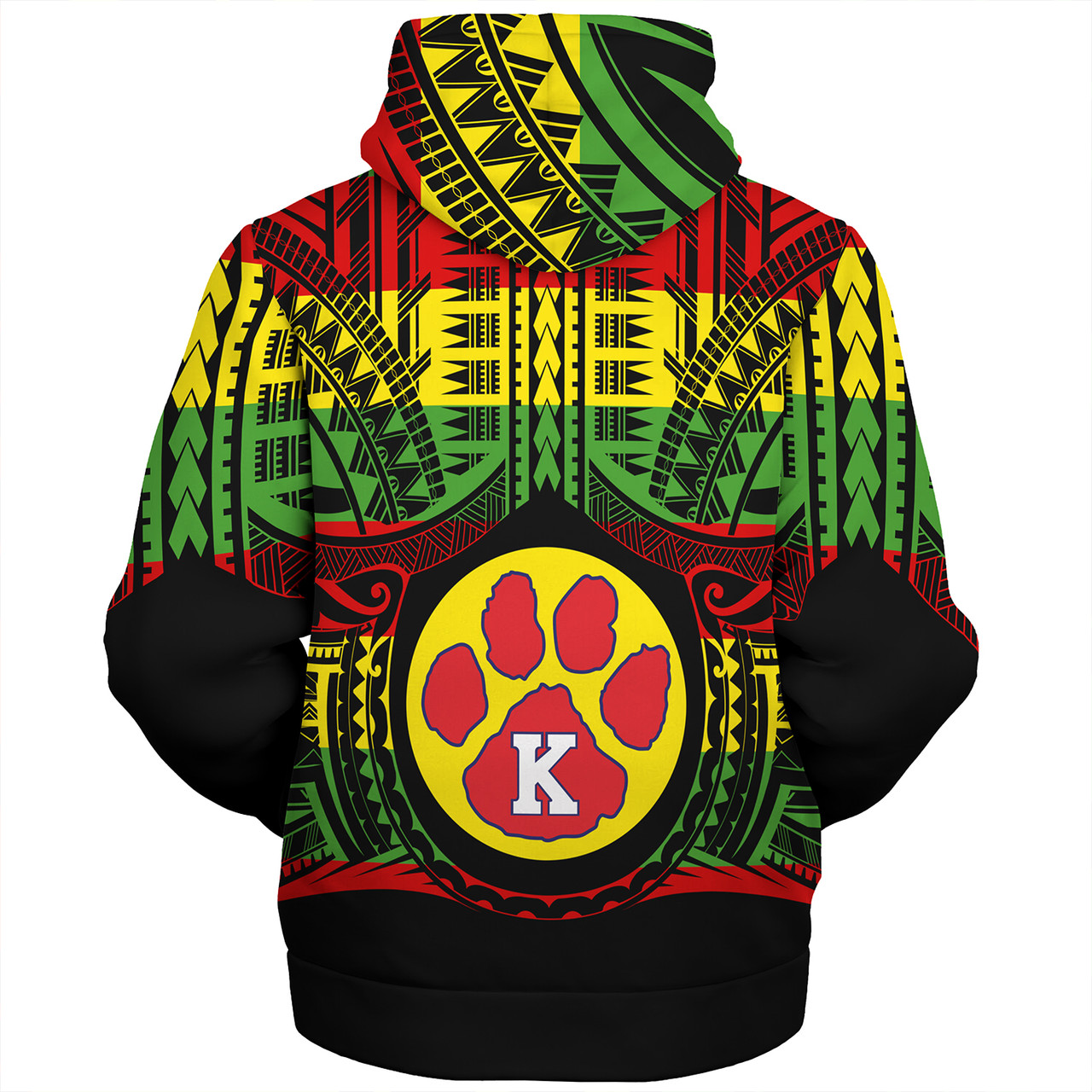 Hawaii Sherpa Hoodie Keaʻau High School Reggae Color Polynesian