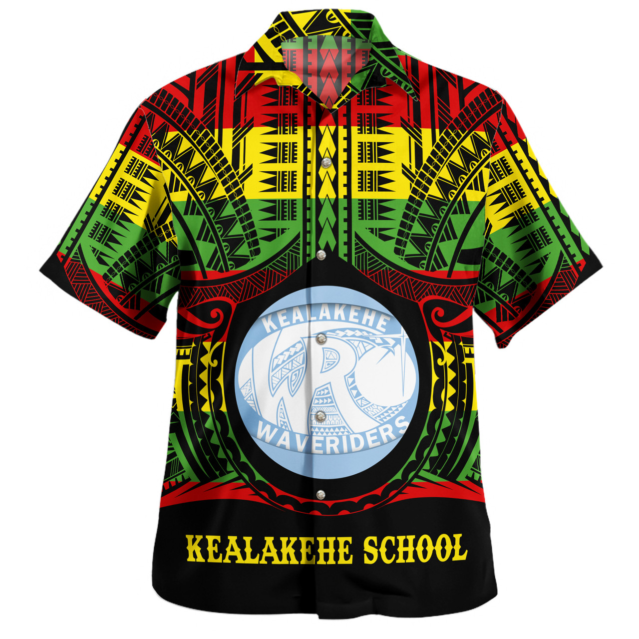 Hawaii Hawaiian Shirt Kealakehe High School Reggae Color Polynesian