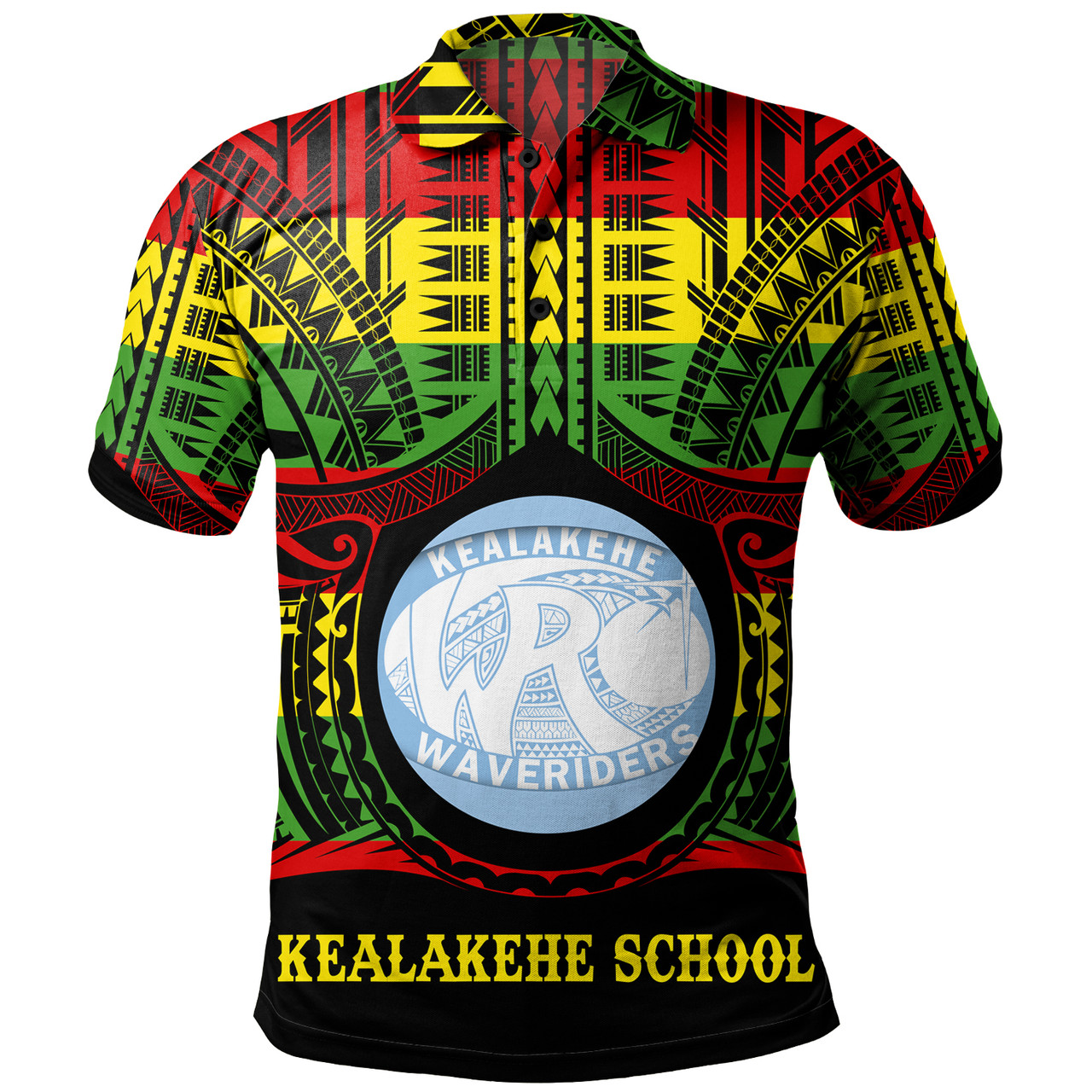 Hawaii Polo Shirt Kealakehe High School Reggae Color Polynesian