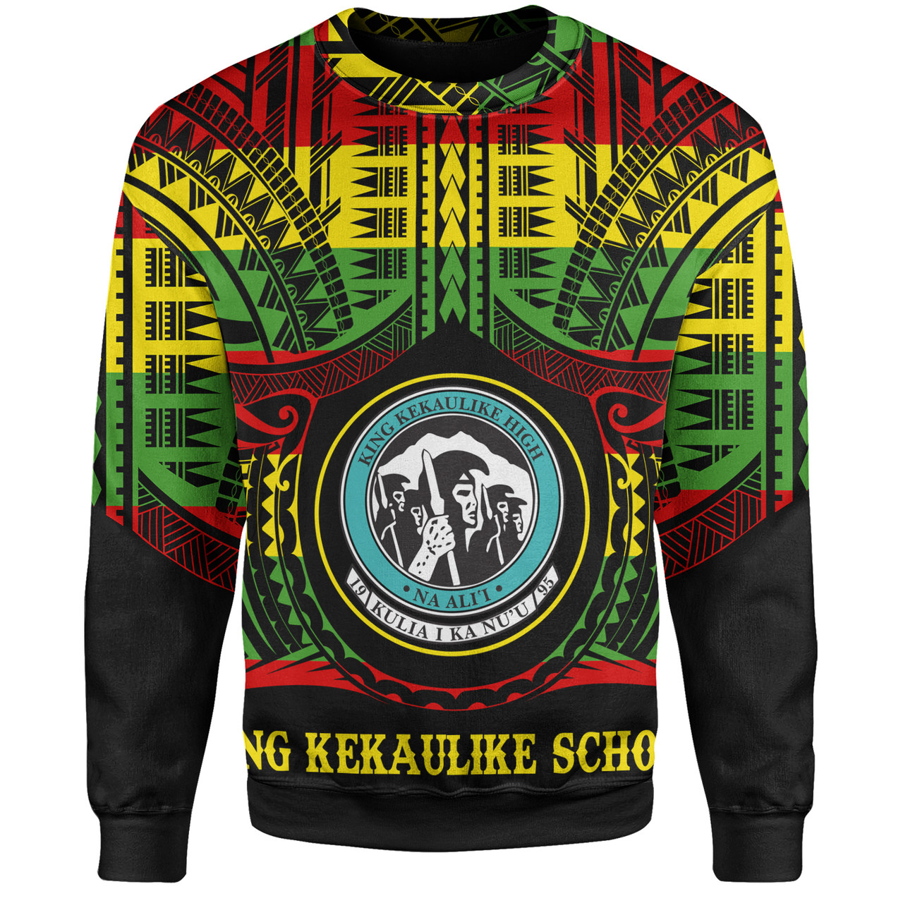 Hawaii Sweatshirt King Kekaulike High School Reggae Color Polynesian