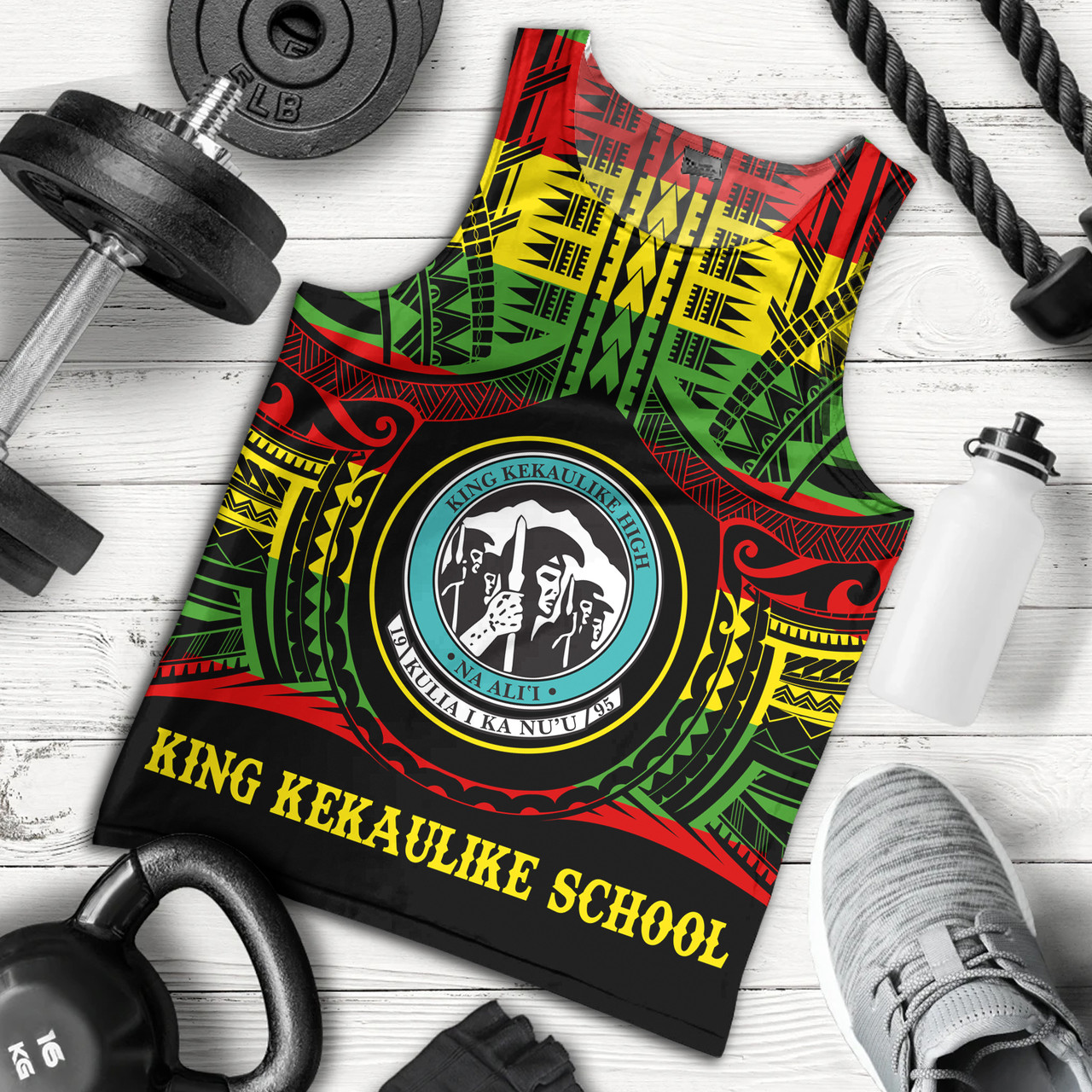 Hawaii Tank Top King Kekaulike High School Reggae Color Polynesian