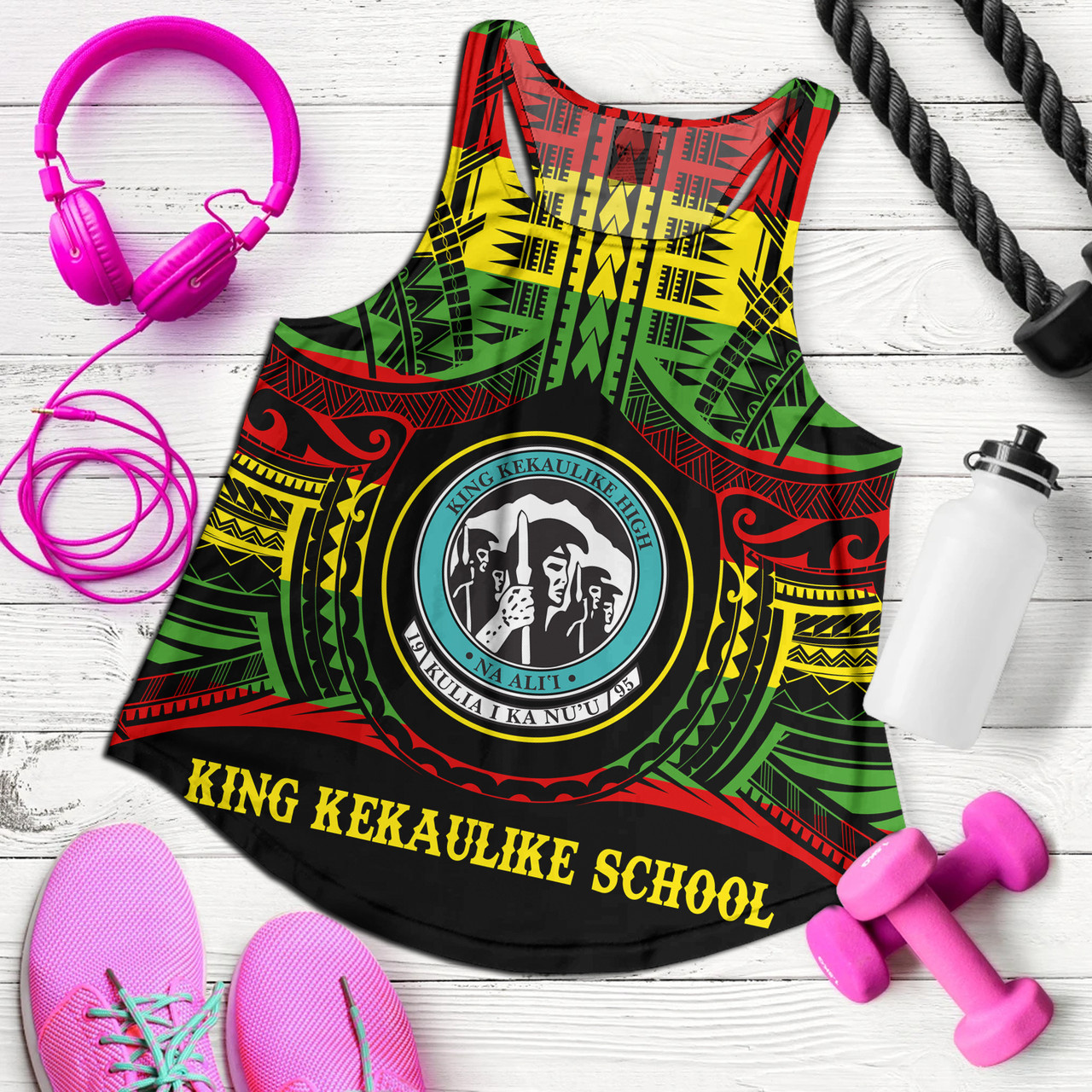 Hawaii Women Tank King Kekaulike High School Reggae Color Polynesian
