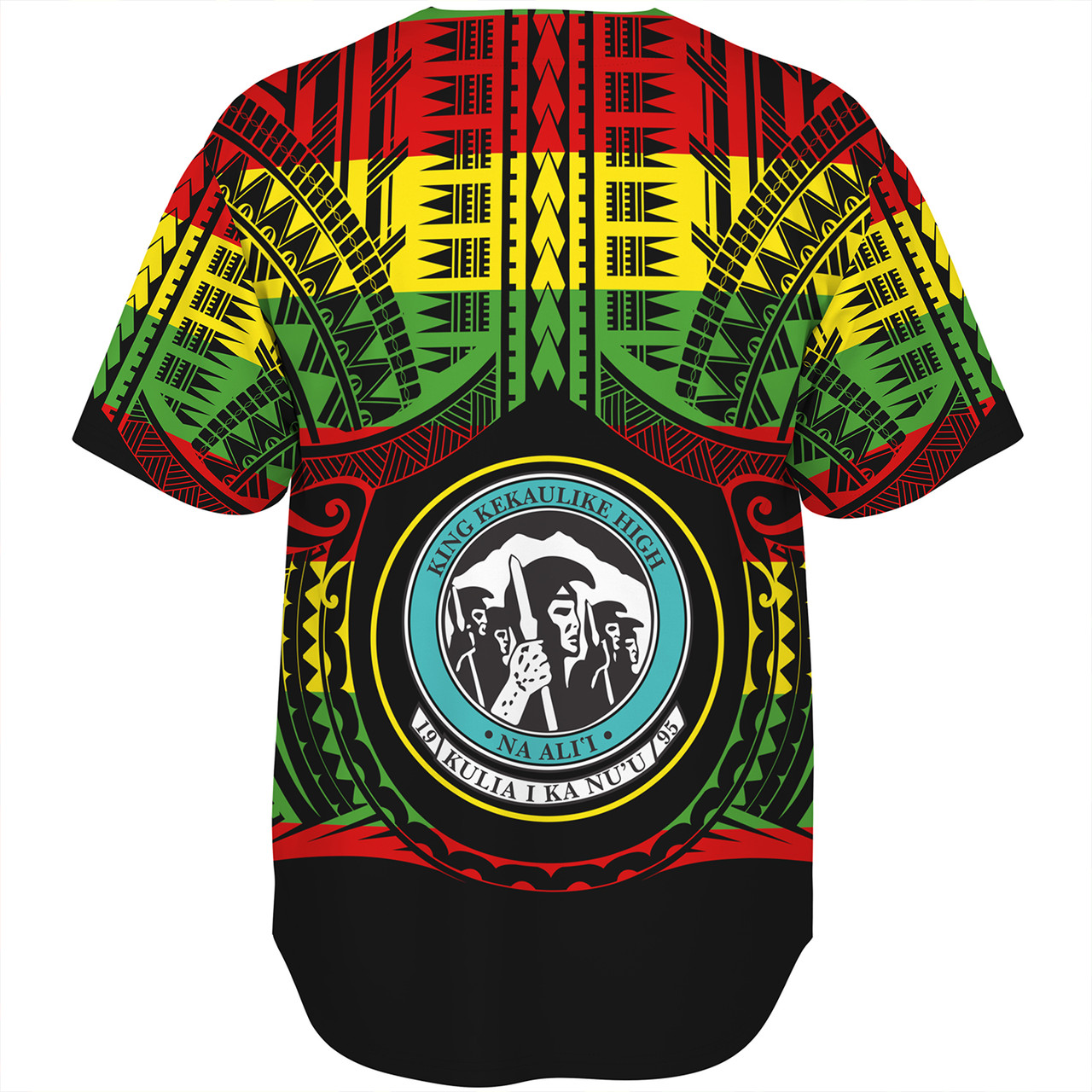 Hawaii Baseball Shirt King Kekaulike High School Reggae Color Polynesian