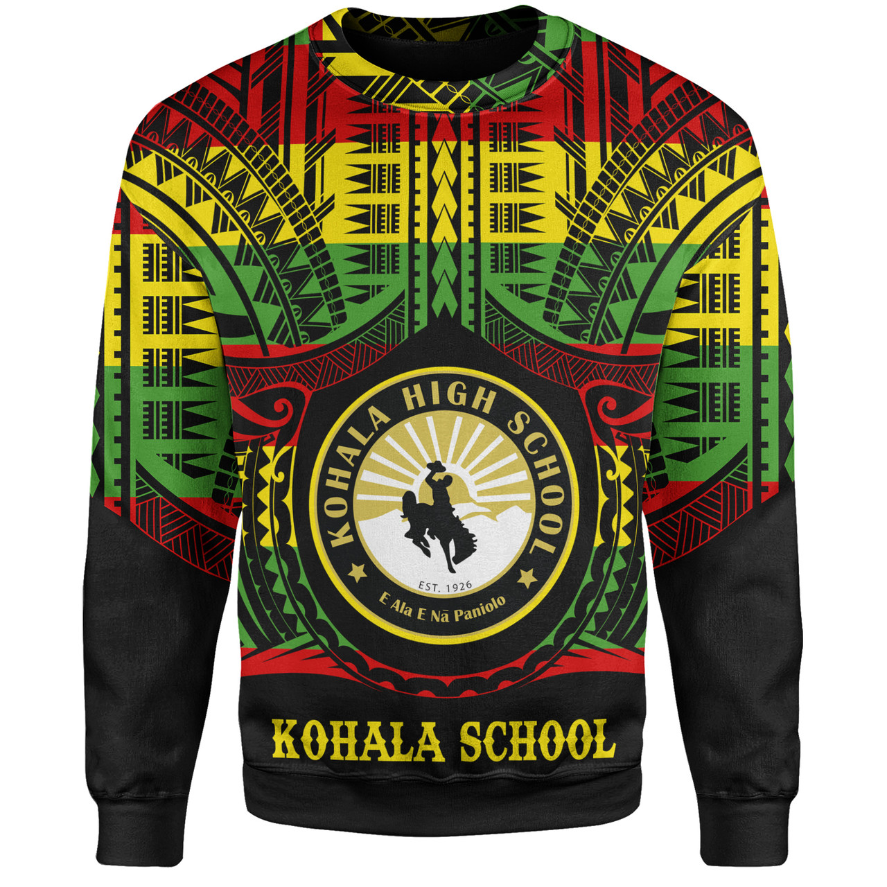 Hawaii Sweatshirt Kohala High School Reggae Color Polynesian