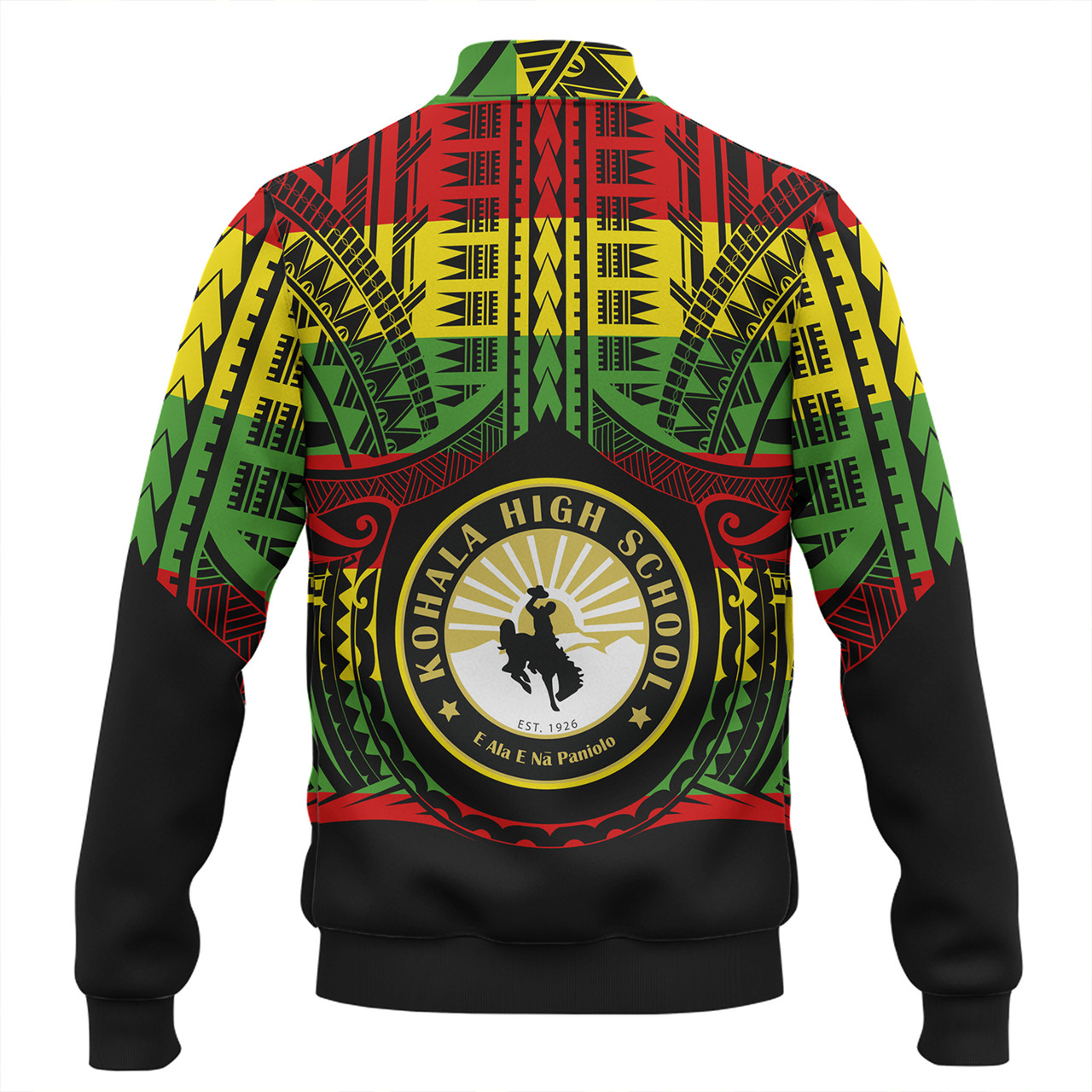 Hawaii Baseball Jacket Kohala High School Reggae Color Polynesian