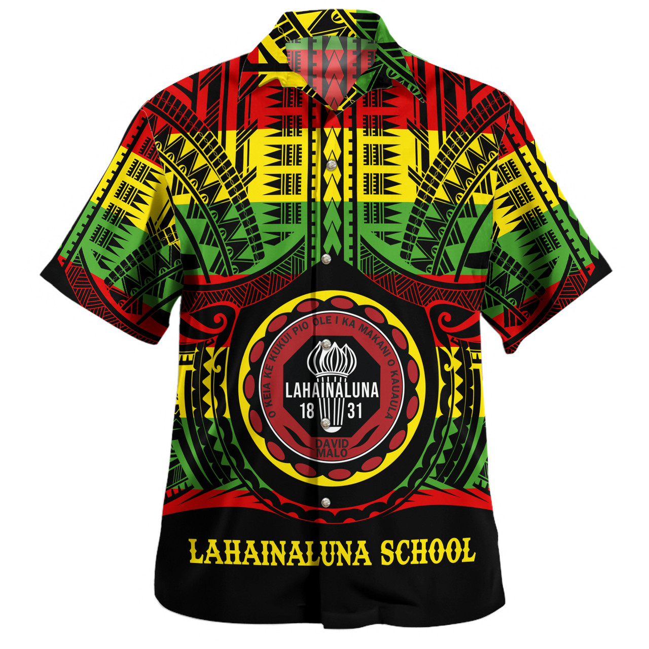 Hawaii Hawaiian Shirt Lahainaluna High School Reggae Color Polynesian