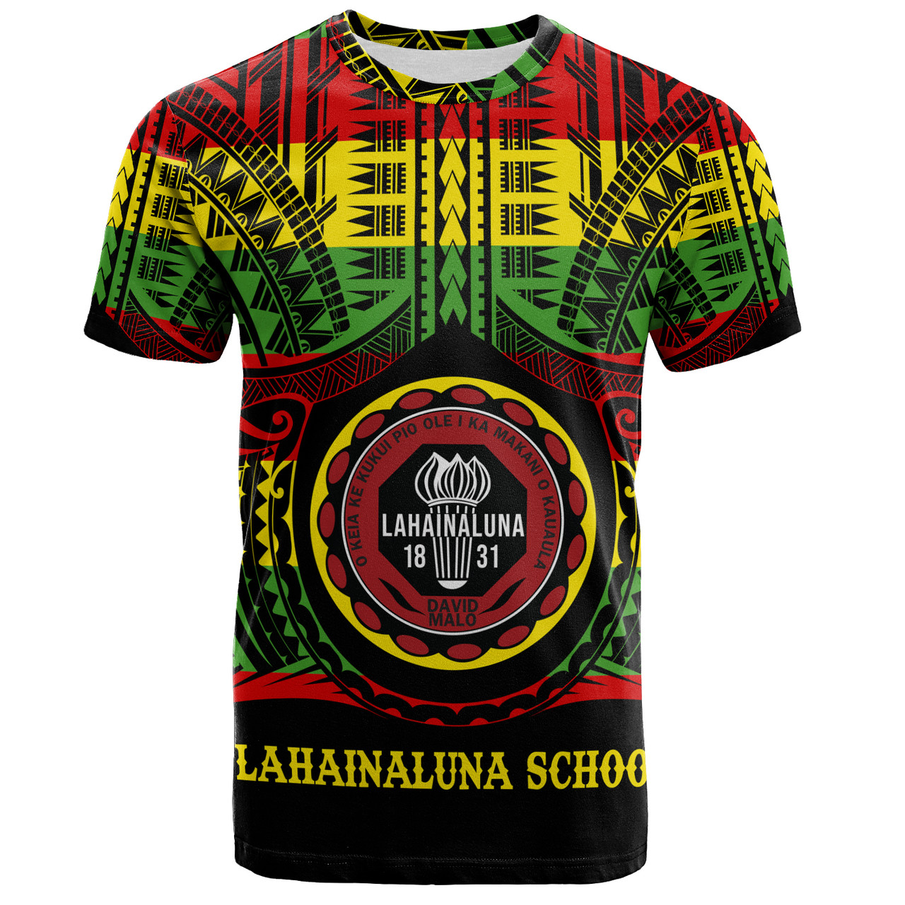 Hawaii T-Shirt Lahainaluna High School Reggae Color Polynesian