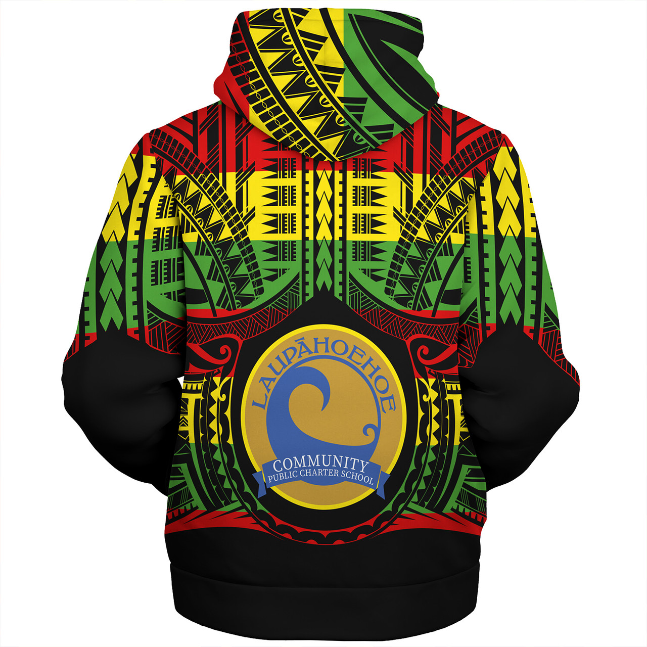 Hawaii Sherpa Hoodie Laupāhoehoe Community Public Charter School Reggae Color Polynesian