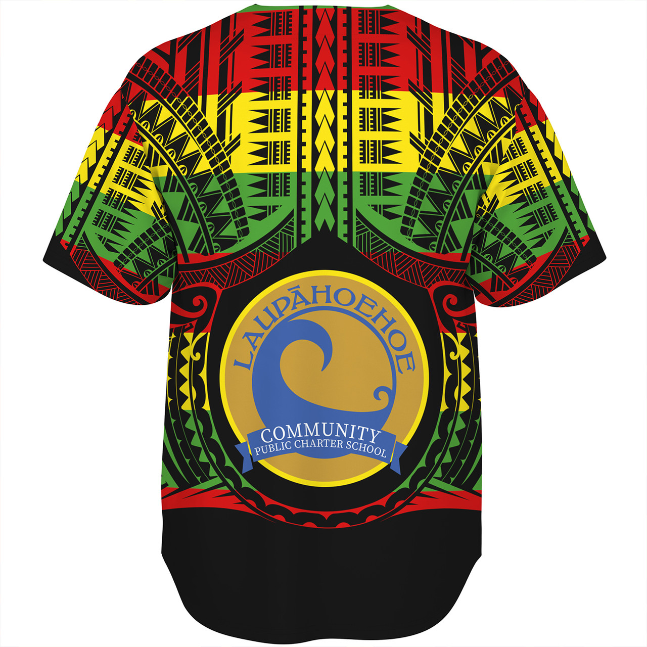 Hawaii Baseball Shirt Laupāhoehoe Community Public Charter School Reggae Color Polynesian