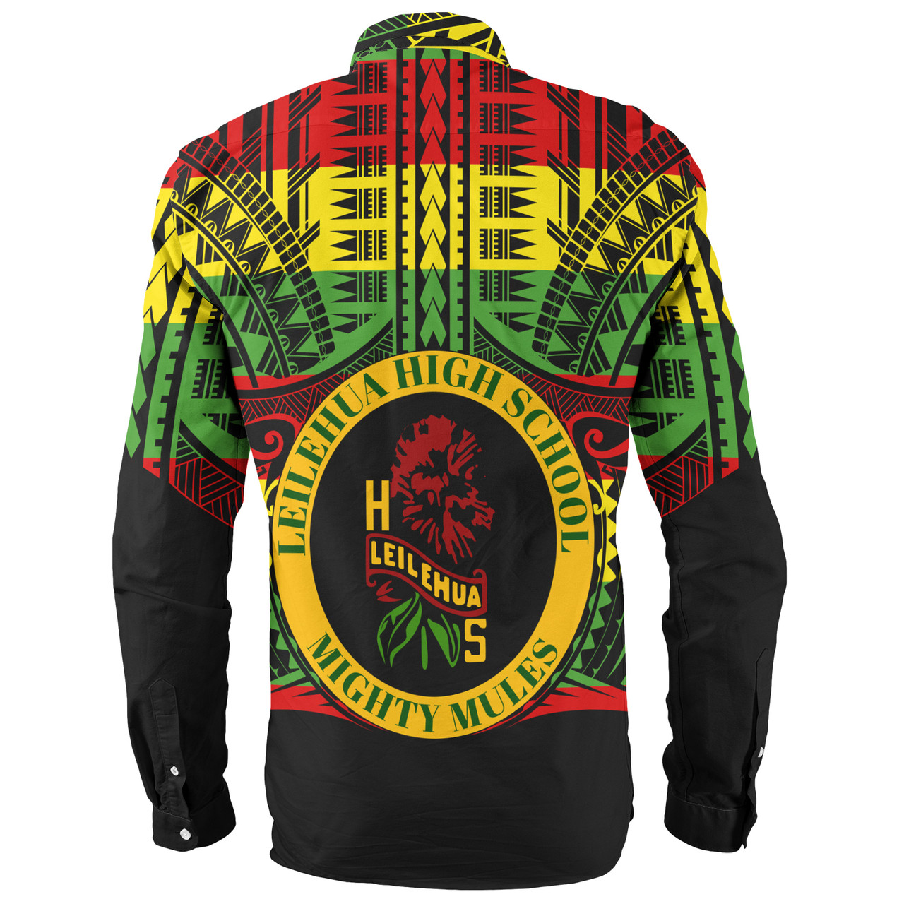 Hawaii Long Sleeve Shirt Leilehua High School Reggae Color Polynesian