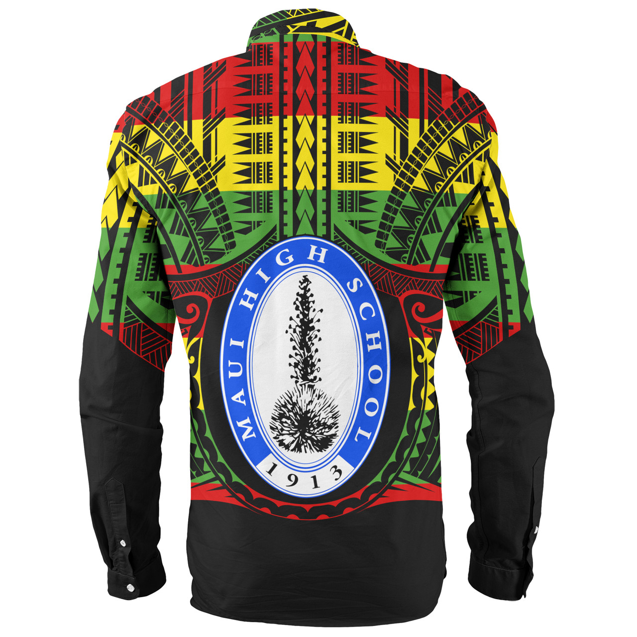 Hawaii Long Sleeve Shirt Maui High School Reggae Color Polynesian