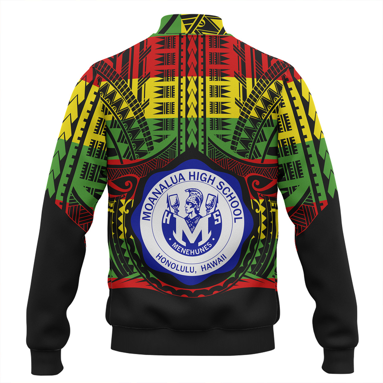 Hawaii Baseball Jacket Moanalua High School Reggae Color Polynesian