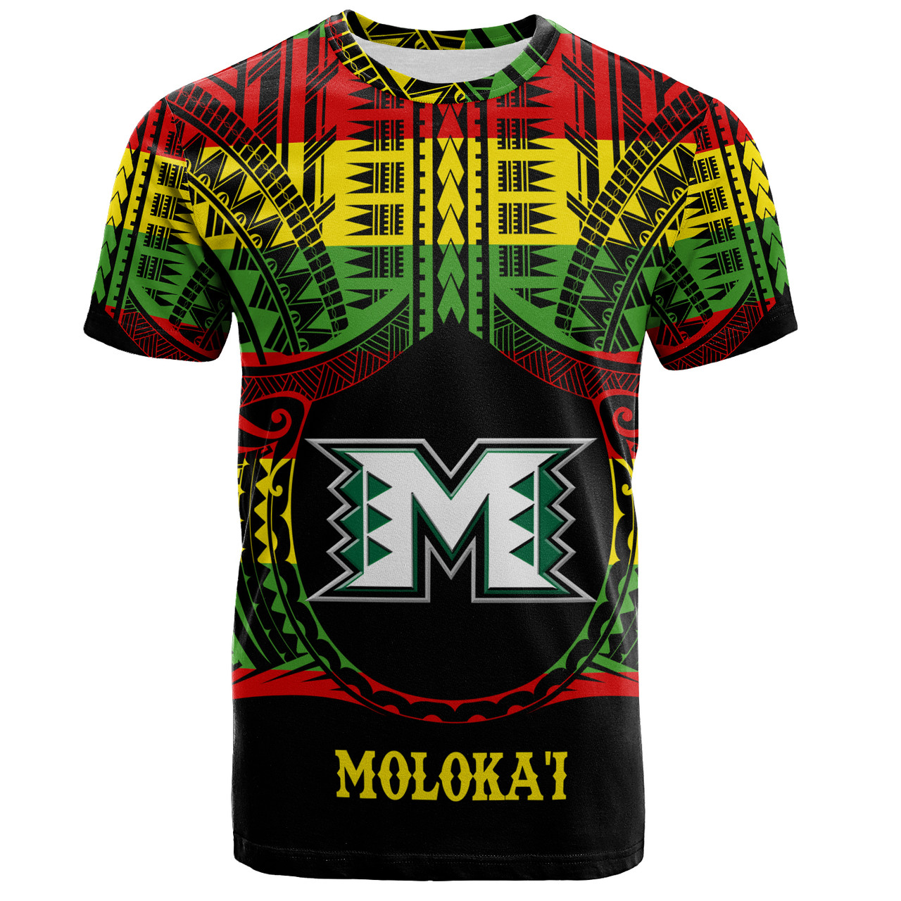 Hawaii T-Shirt Moloka'i High School Reggae Color Polynesian
