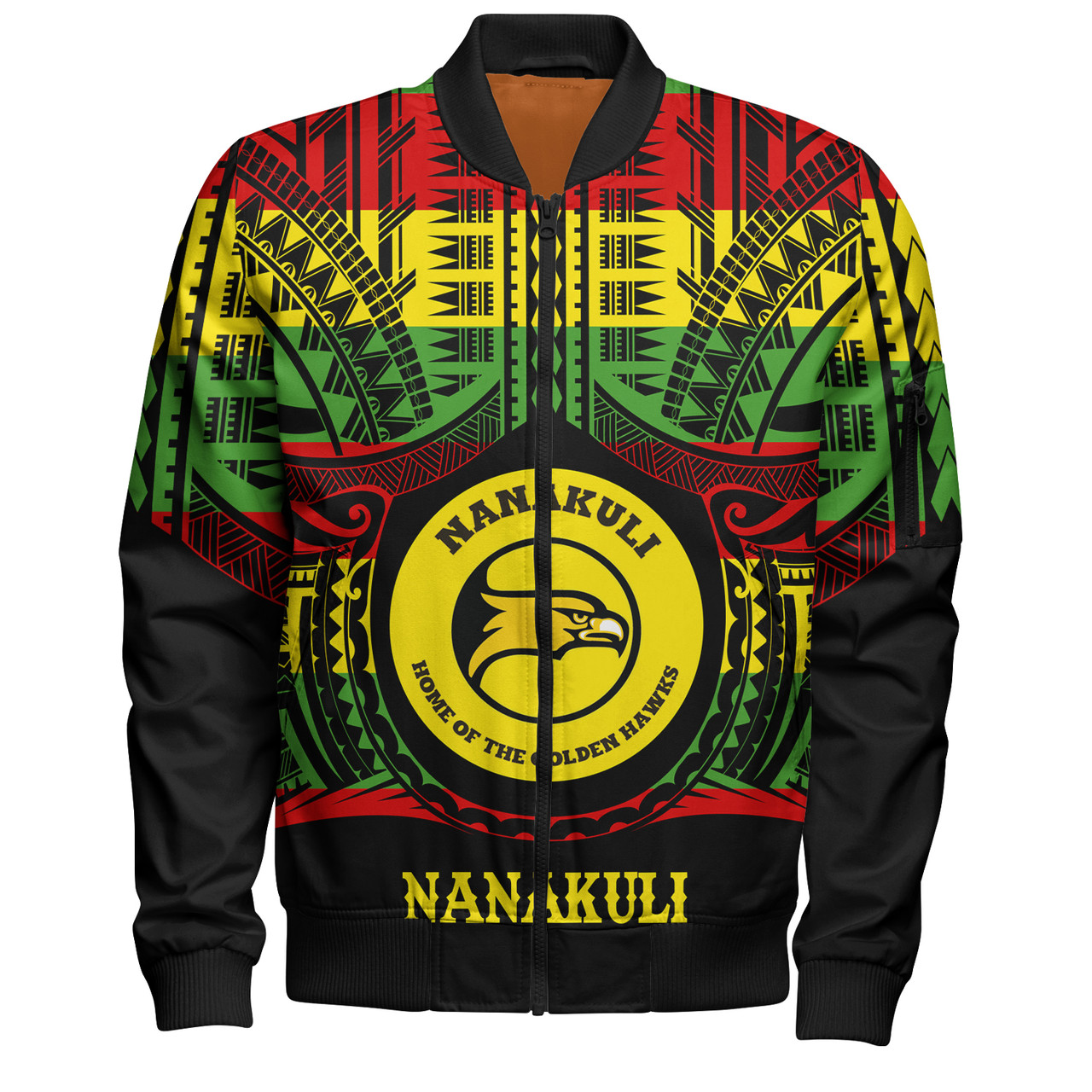 Hawaii Bomber Jacket Nanakuli High and Intermediate School Reggae Color Polynesian