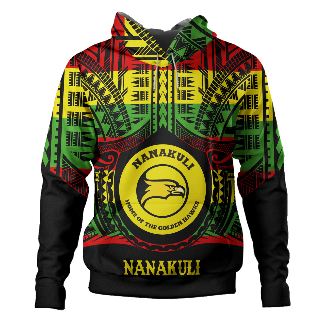 Hawaii Hoodie Nanakuli High and Intermediate School Reggae Color Polynesian