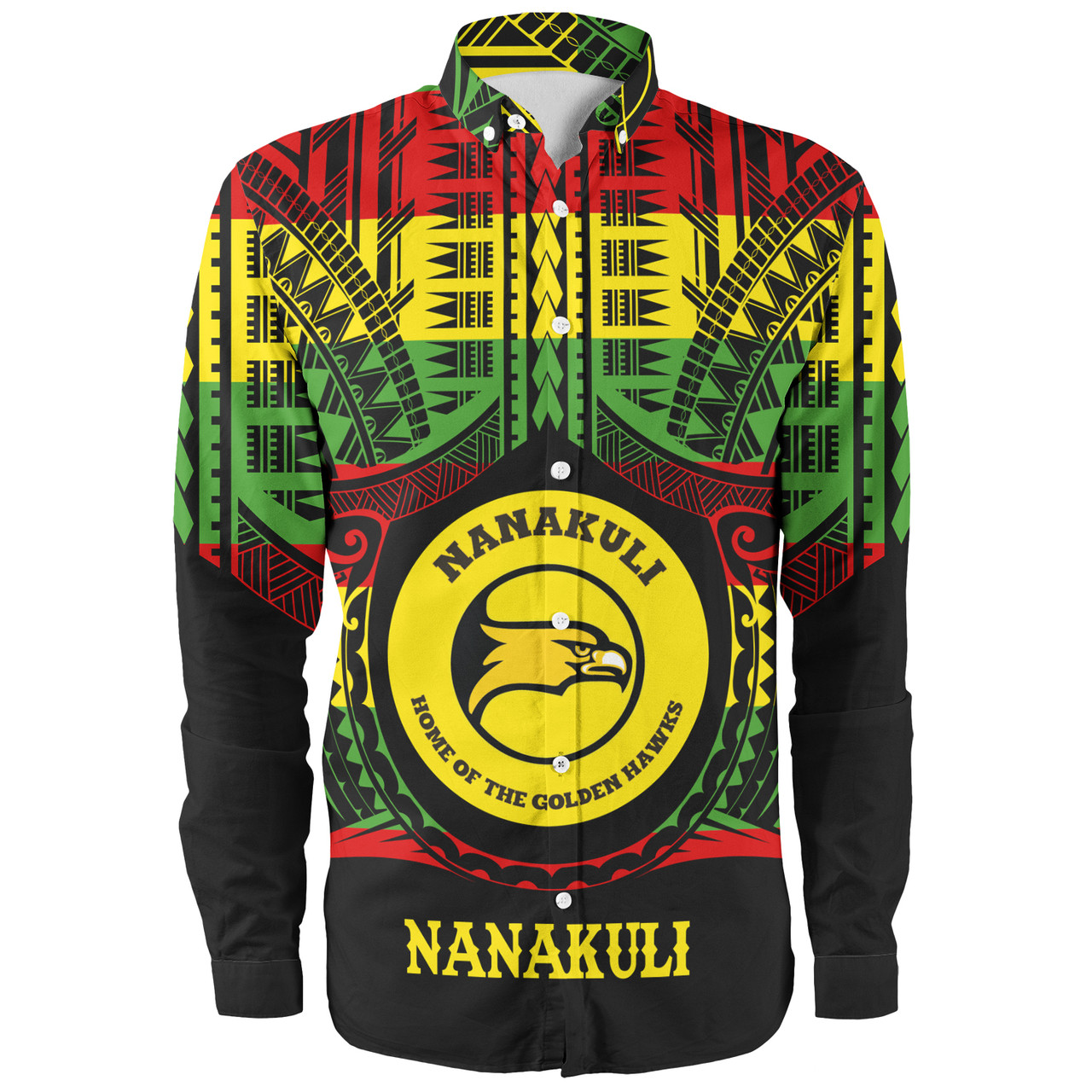 Hawaii Long Sleeve Shirt Nanakuli High and Intermediate School Reggae Color Polynesian