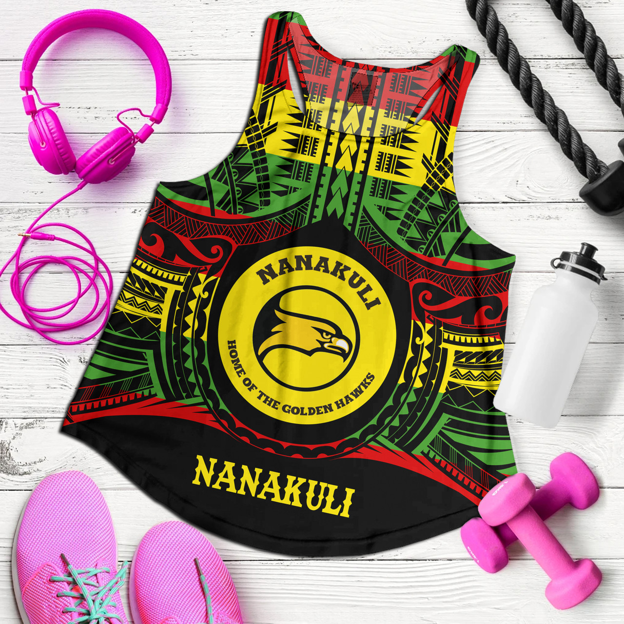 Hawaii Women Tank Nanakuli High and Intermediate School Reggae Color Polynesian