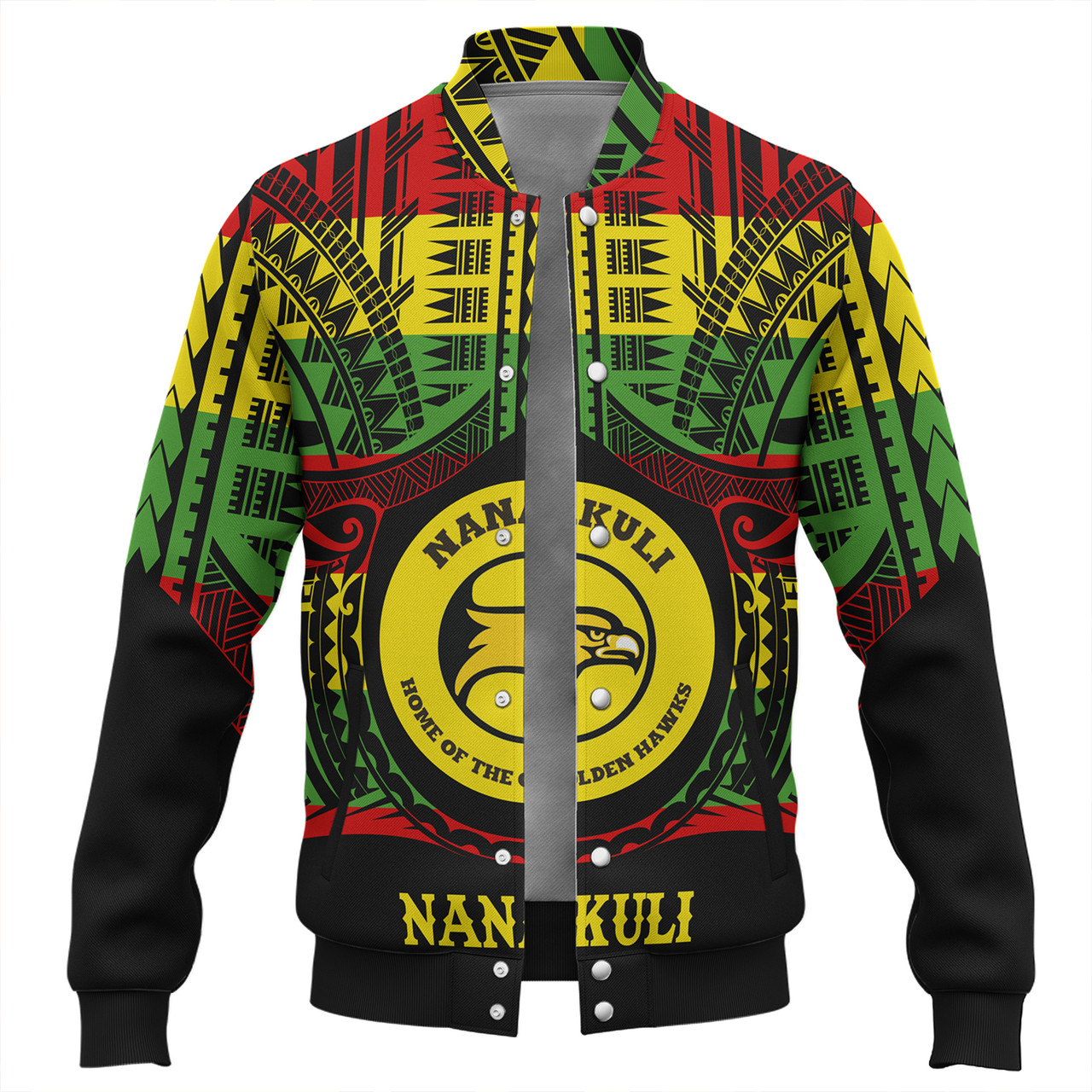 Hawaii Baseball Jacket Nanakuli High and Intermediate School Reggae Color Polynesian