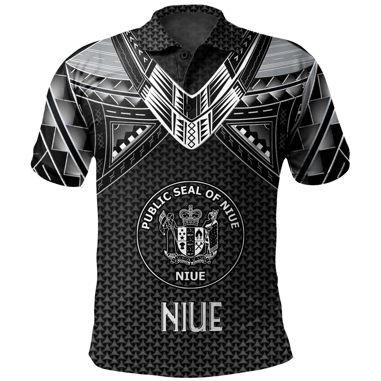 Niue Custom Personalised Polo Shirt Polynesian Tribal Tattoo