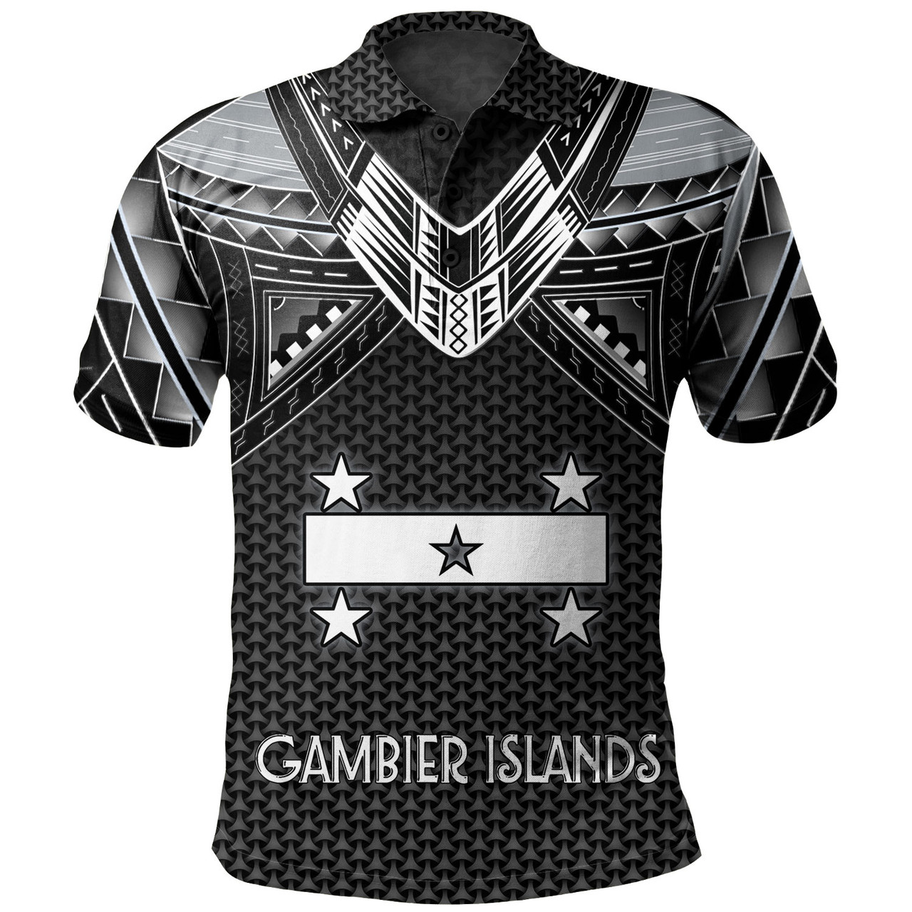 Gambier Islands Custom Personalised Polo Shirt Polynesian Tribal Tattoo