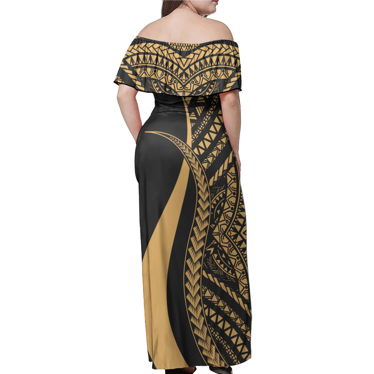 Marshall Islands Custom Personalised Woman Off Shoulder Long Dress Micronesian Tentacle Tribal Pattern