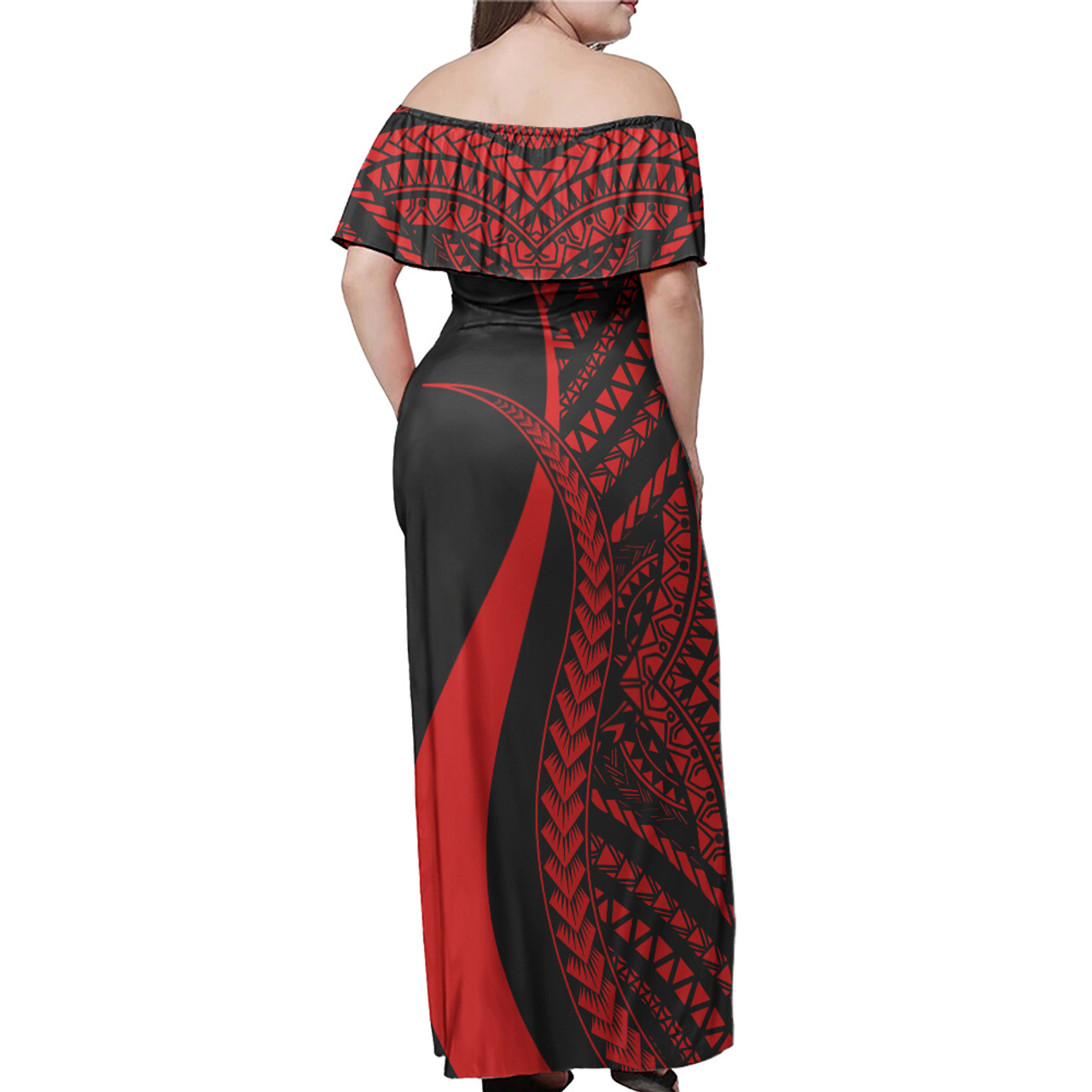 Chuuk Custom Personalised Woman Off Shoulder Long Dress Micronesian Tentacle Tribal Pattern