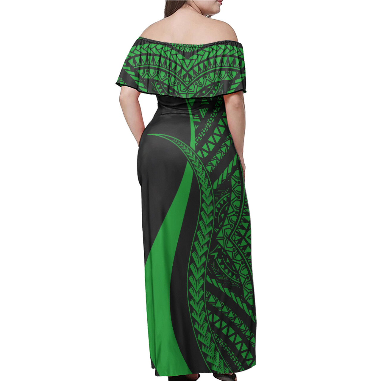 Kosrae Custom Personalised Woman Off Shoulder Long Dress Micronesian Tentacle Tribal Pattern