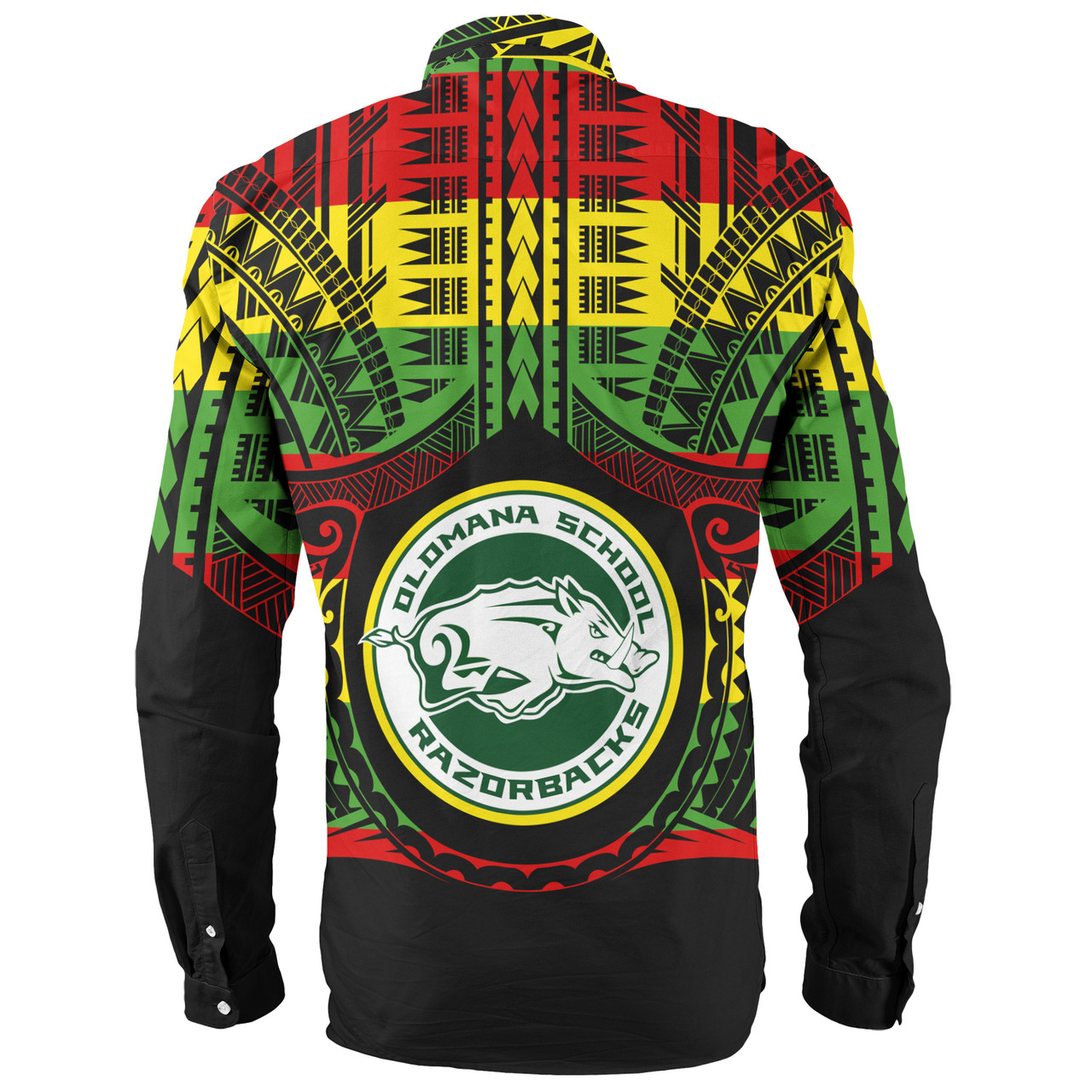 Hawaii Long Sleeve Shirt Olomana High School Reggae Color Polynesian