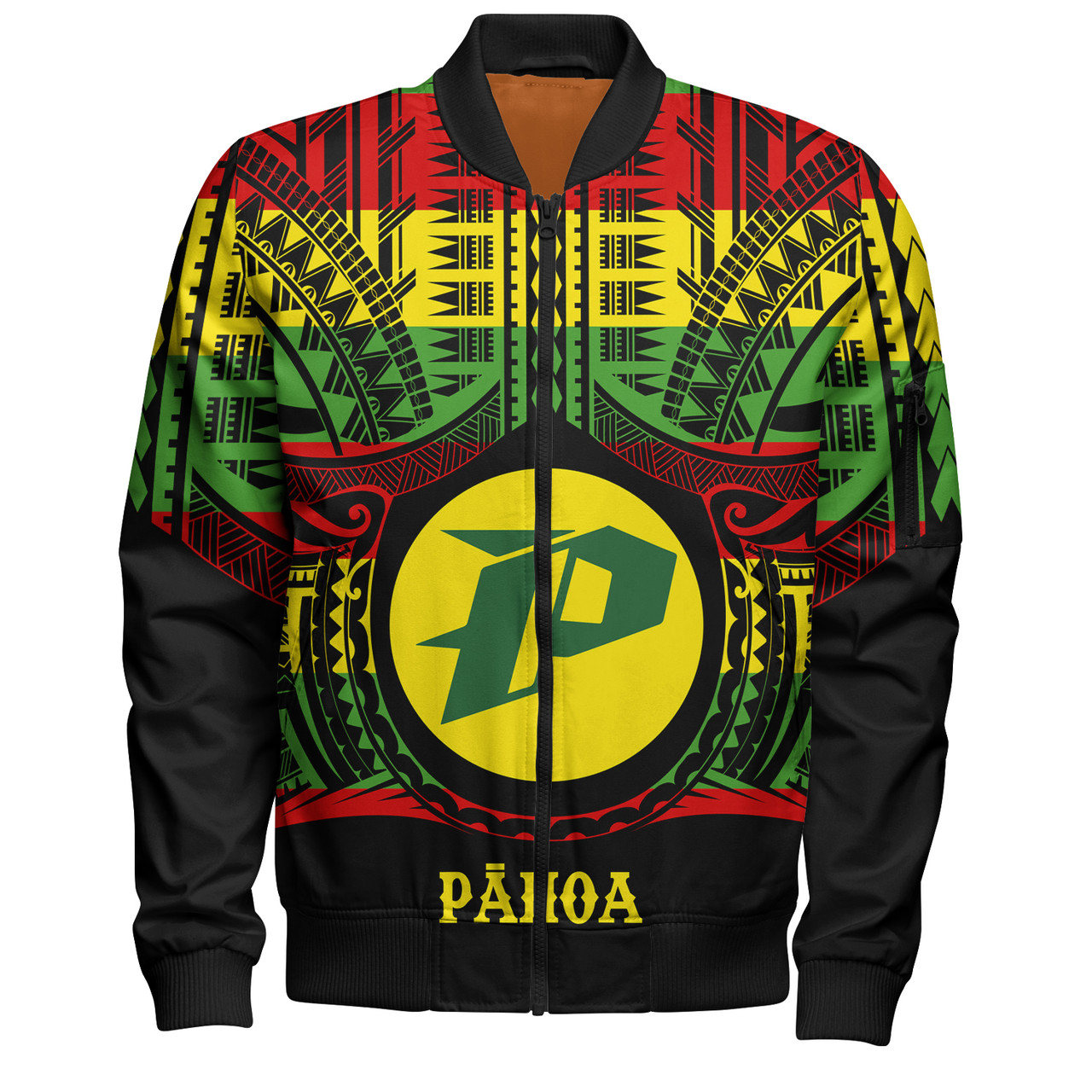 Hawaii Bomber Jacket Pāhoa High & Intermediate Shool Reggae Color Polynesian