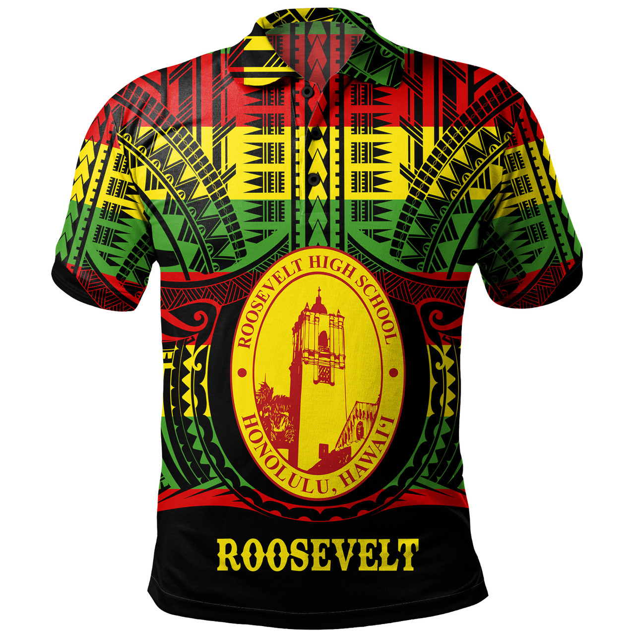 Hawaii Polo Shirt President Theodore Roosevelt High School Reggae Color Polynesian