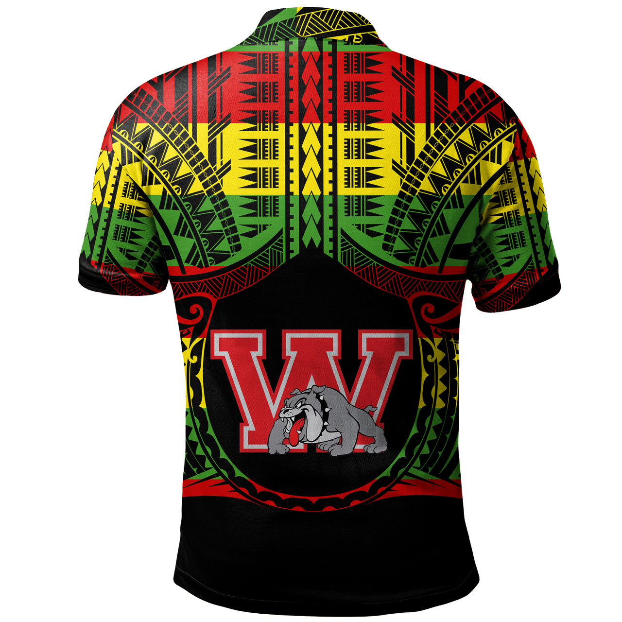 Hawaii Polo Shirt Waialua High and Intermediate School Reggae Color Polynesian