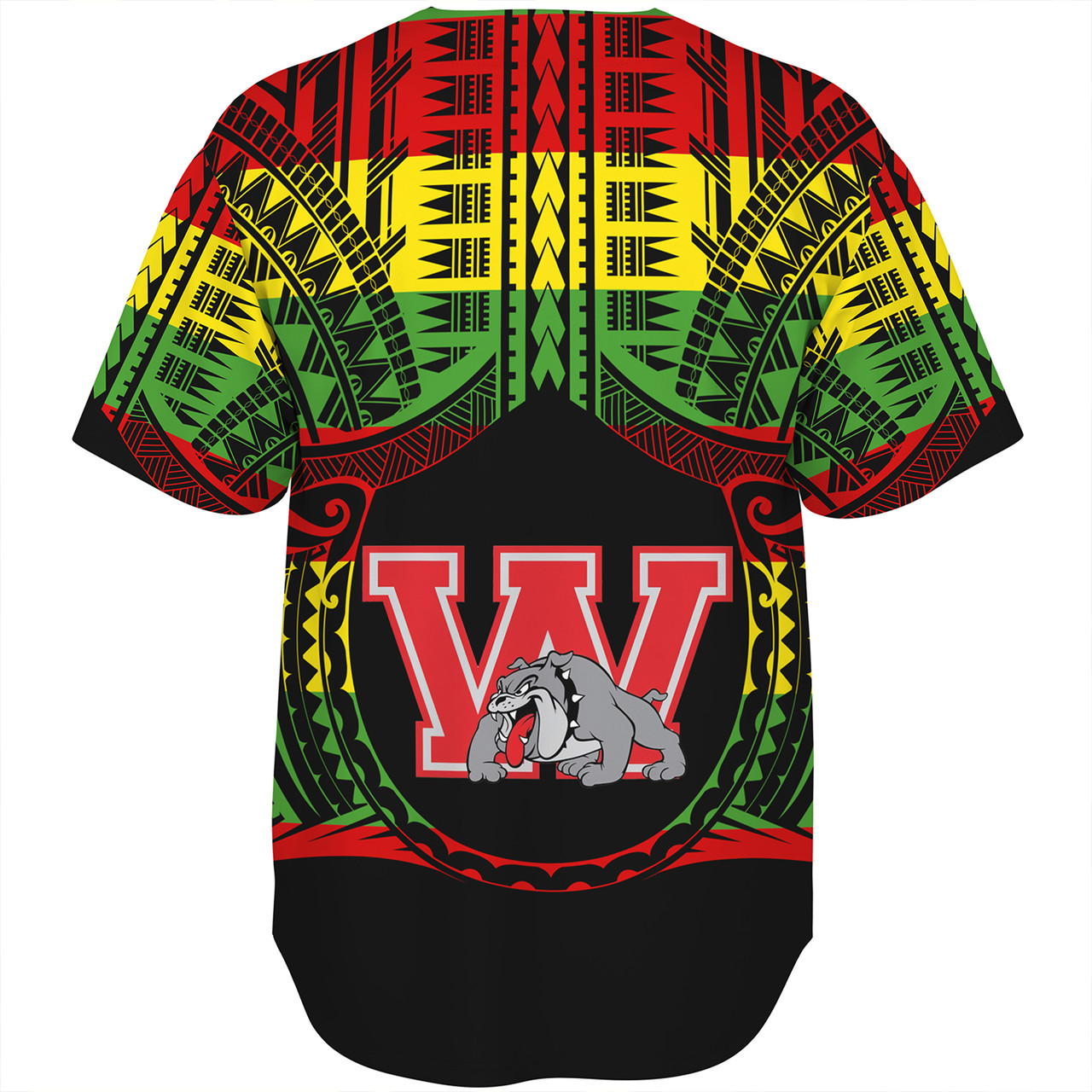 Hawaii Baseball Shirt Waialua High and Intermediate School Reggae Color Polynesian