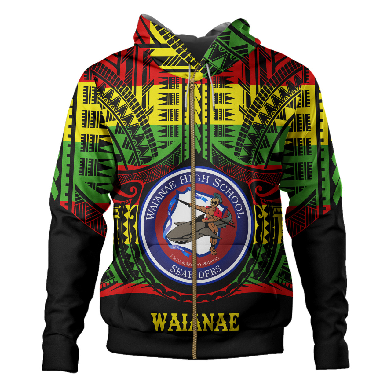 Hawaii Hoodie Waianae High School Reggae Color Polynesian