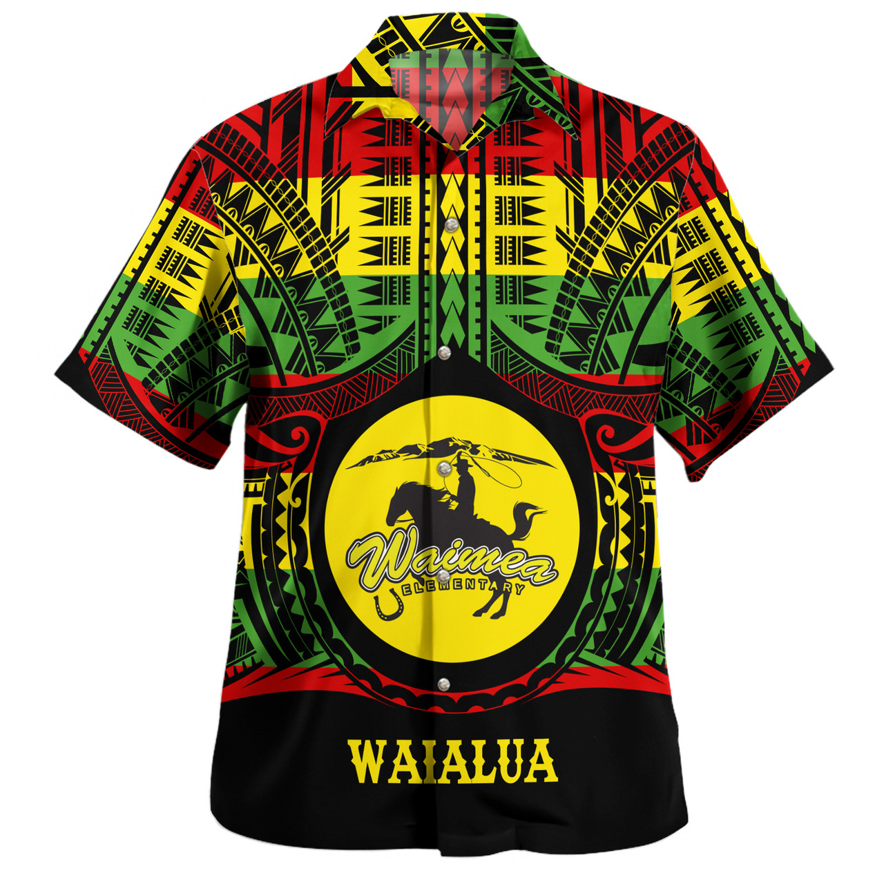 Hawaii Hawaiian Shirt Waimea Elementary School Reggae Color Polynesian