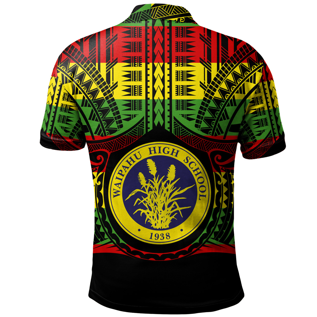 Hawaii Polo Shirt Waipahu High School Reggae Color Polynesian