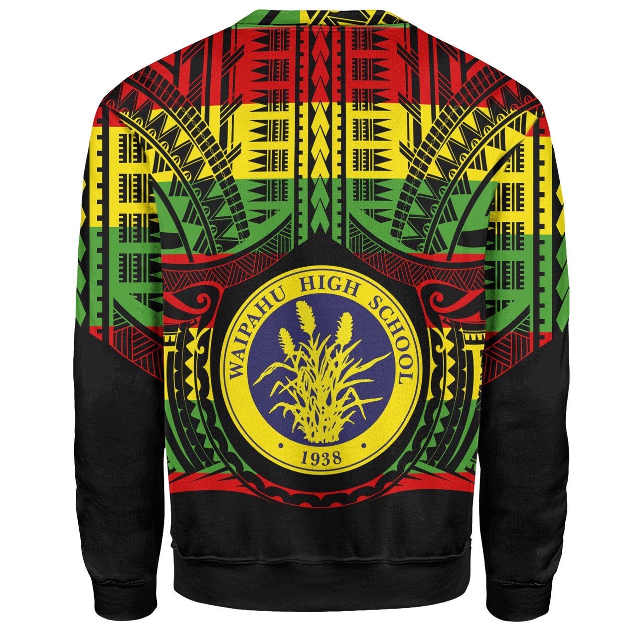 Hawaii Sweatshirt Waipahu High School Reggae Color Polynesian