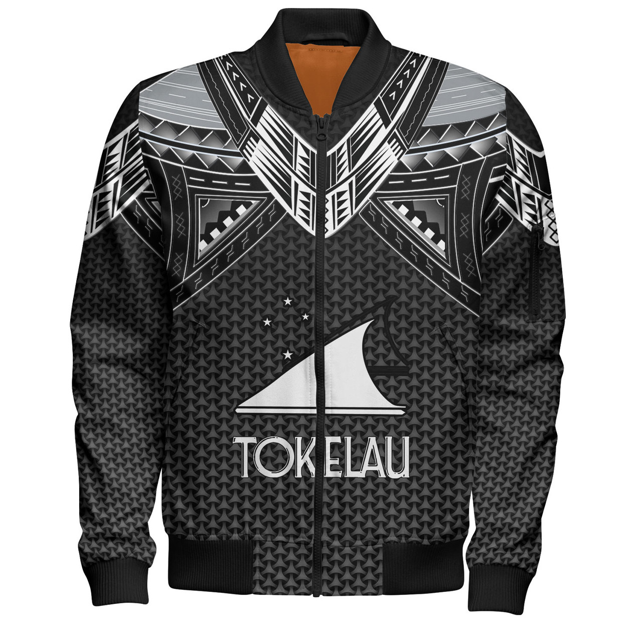 Tokelau Custom Personalised Bomber Jacket Polynesian Tribal Tattoo