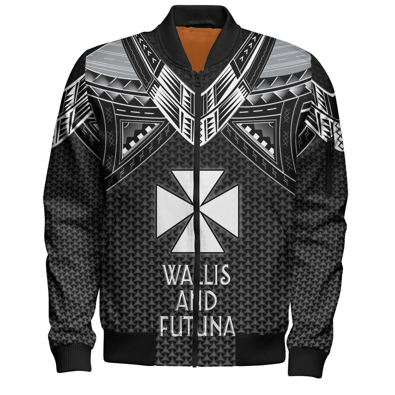 Wallis And Futuna Custom Personalised Bomber Jacket Polynesian Tribal Tattoo