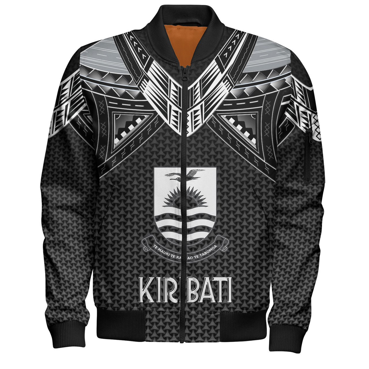 Kiribati Custom Personalised Bomber Jacket Polynesian Tribal Tattoo