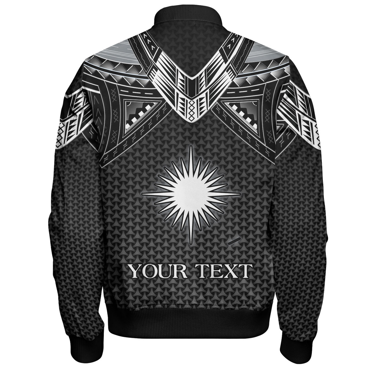 Marshall Islands Custom Personalised Bomber Jacket Polynesian Tribal Tattoo