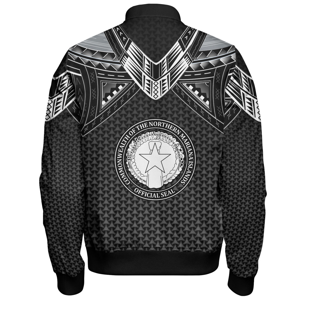 Northern Mariana Islands Custom Personalised Bomber Jacket Polynesian Tribal Tattoo