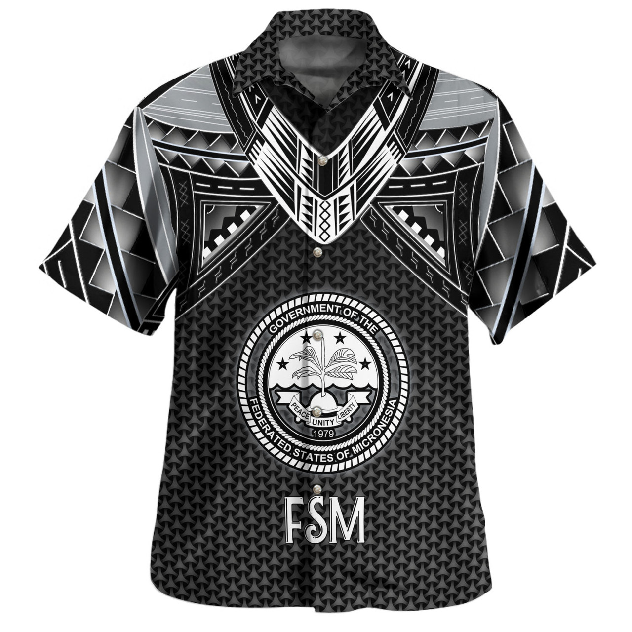 Federated States Of Micronesia Custom Personalised Hawaiian Shirt Polynesian Tribal Tattoo